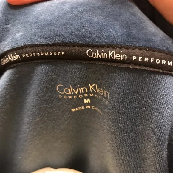 Calvin Klein Performance! Dark Blue Velour Zip Up Hoodie - Picture 8 of 13